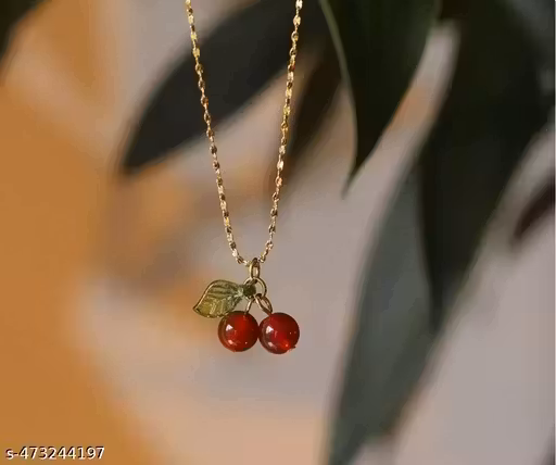 New trendy cherry necklace for women and girls fashion jewelry