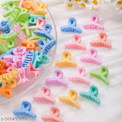 Small Size Clutchers | Hair Claw Clips | Korean colorful 3 cm mini hair claw plastic cross hair clips for girls and women's Hair Accessories, Acrylic Material (Pack of 12, Assorted) Name: Small Size Clutchers | Hair Claw Clips | Korean colorful 3 cm mini 