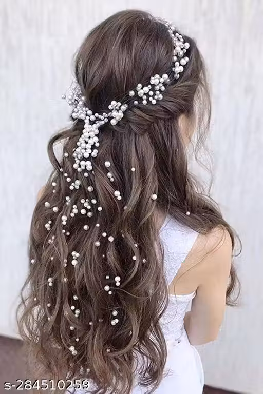 Women fashionable trendy pearl line hair tiara or floral accessories for women hair accessories