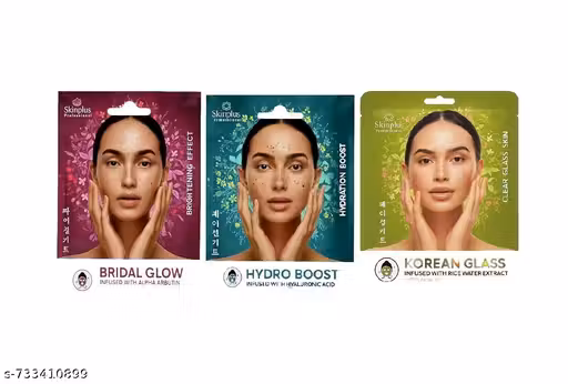 Facial Kit for Brightening & Glowing Skin - Pack of 3 (BRIDAL GLOW, HYDRO BUST, KOREAN GLASS)