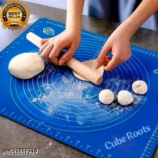 roti mat - Silicone Baking Mat - roti mat for Kitchen | Chapati Atta Kneading Mat Non-Stick- chapati Rolling mat | chapati mat for Kitchen -Chapati Cake -Pizza mat–Multicolor(50 * 40cm)(Pack of 1- Multicolor)