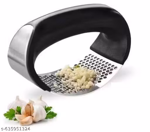 Kitchen Stainless Steel Garlic Press with Ergonomic Handle,Garlic Crusher, Handy Garlic Crusher, Kitchen Garlic Crushing Tool Stainless Steel (Multicolor)