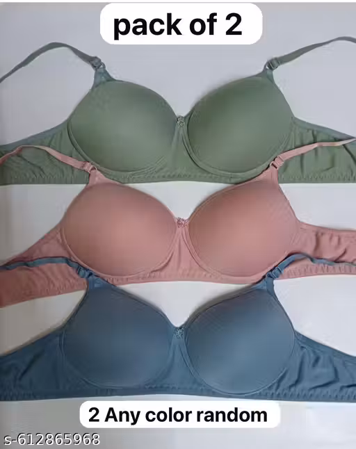Women's Cotton Padded Regular Bra – Soft & Comfortable Daily Wear, Wire-free Regular Wear Bra | Padded bra combo, Stylish bra for women, Pink And Blue(Pack Of 2)