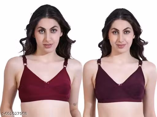 Pack of 2 Women's Comfortable Cotton Bra – Soft & Comfortable Daily Wear, Bra combo, Stylish bra for Women