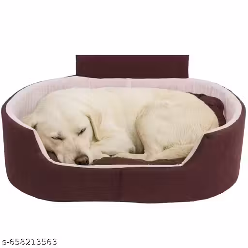 FURRY STYLISH Luxury Coller Sofas , Beds For Dog And Cat Pet Bed L Size (Brown & White)