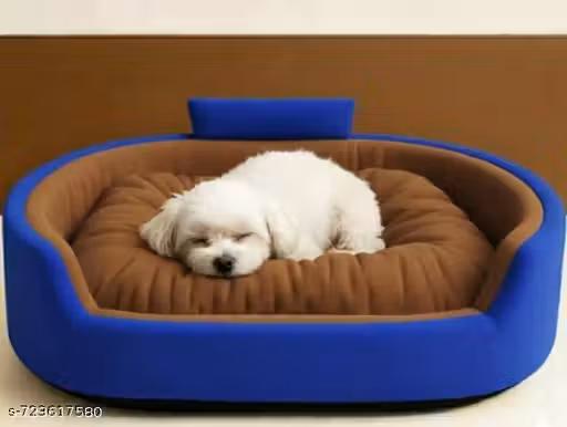 FURRY STYLISH (XXL - Size) Luxury Soft Dog Bad , Latest Sofas & Chair With For Dog And Cat Pet Blue & Brown (W×H - 101×23)