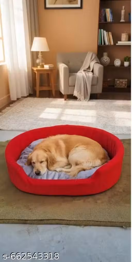 FURYY STYLISH Luxurious Bed For Dog And Cat Export Quality, Reversible Super Soft Simple Sofa XL Size (Full Red)