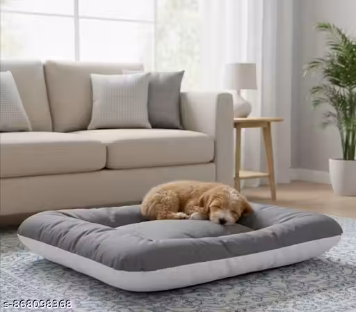 FURRY STYLISH (XXXL - Size ) Dog Mattress Dog Bed - Sleeping Gaddi / Pillow / Gaddi / Takiya For Dog & Cat (Grey & White)