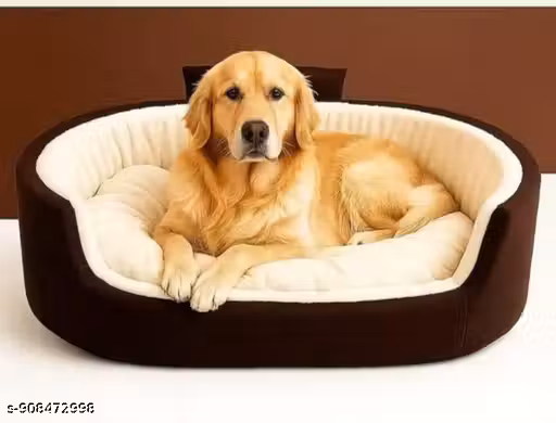 FURYY STYLISH Luxurious Bed For Dog And Cat Export Quality, Reversible Super Soft Simple Sofa Small Size (Brown & White)