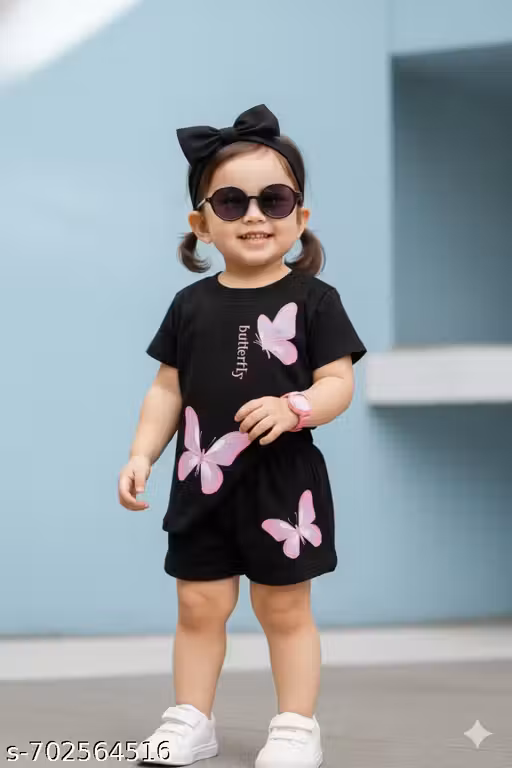 The Butterfly Boutique Set: Chic 2-Piece Summer Co-ord for Toddler Girls |Baby girl butterfly outfit| toddler 2 piece summer set| girls cotton clothing set| 0-6 year girl clothes| |modern| fancy |trendy |girls cloths|
