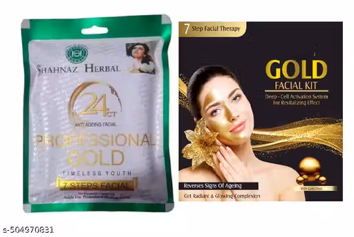Shahnaz husain gold facial kit pack of 1 (7 Step facial kit)|new kit|bridal face glow