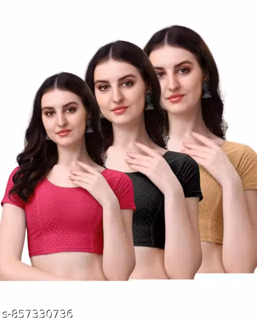 pack of 3 multicolour women's blouses stylish & versatile-perfect for any occasion! breathable fabric, elegant fit