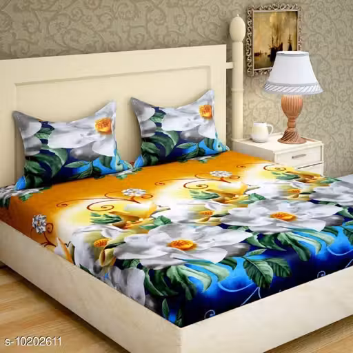 Attractive bedsheet with 2 pillow and cover suitable for all size bed