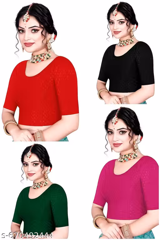 Premium Designer Stretchable Brocade Blouse – Multi-Colour Collection