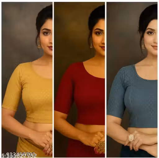 Pack of 3 Multicolour Women's Blouses Stylish & Versatile-Perfect for Any Occasion! Breathable Fabric, Fit (mahroon pink red)