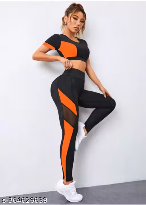 KGN HUB Yoga Gym Regular Fit Ankle Length Track Pants Jeggings | Stretchable Striped Sports Track Pant | Sports Tights |For Women's &Girl's (Black)