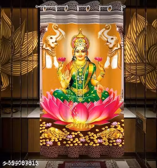 DEVOTIONAL LAKSHMI MATA CURTAIN FOR DOOR AND WINDOW(1 PC ONLY)