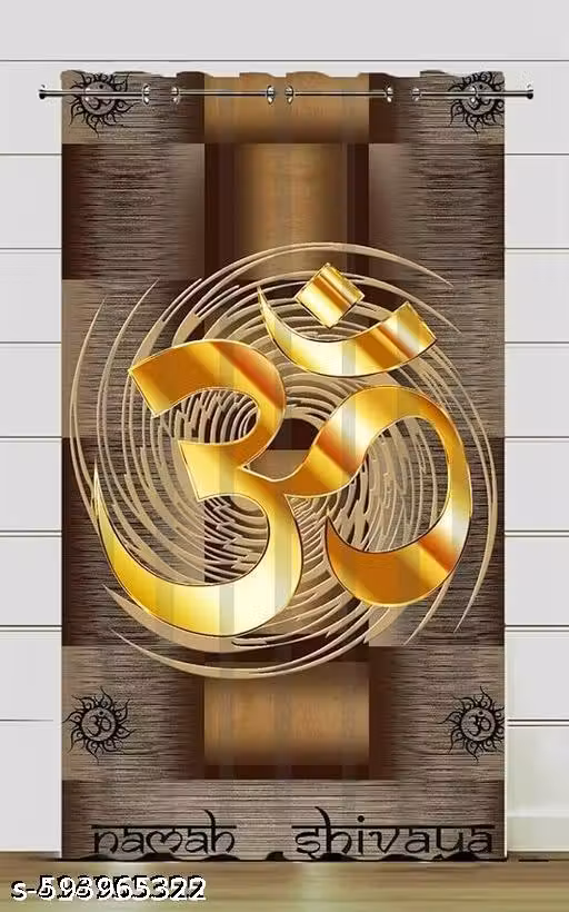 GORGEOUS OM SHIV DIGITAL PRINT CURTAIN FOR DOOR AND WINDOW (1 PC ONLY)