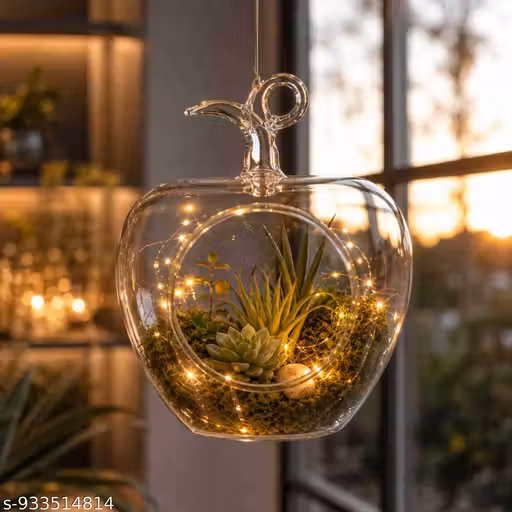 Luxury Glass Candle Holder & Terrarium Vase for Home Decor | Transparent Handcrafted Decorative Glass Tealight Holder | Modern Flower Vase & Table Decor (5 Inch)