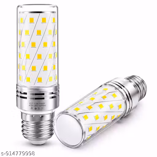 12W LED Corn Bulb E27 Base Super Bright Cool White Lamp for Bedroom, Kitchen & Shop