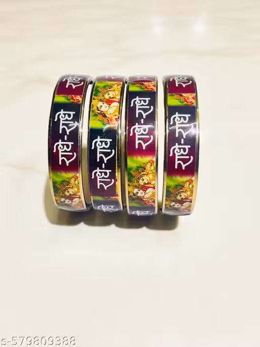 Fancy Party Bangle/Kada Set- Perfect For Wedding, Party & Functions, Glass, Multicolor, Pack Of 4