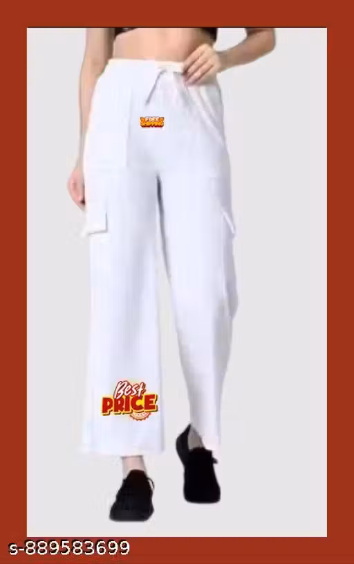 White cargo pants & trousers for women, Casual wear