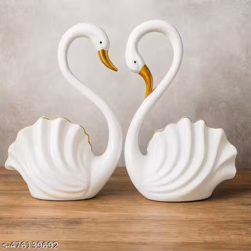 White SWAN showpiece for Home Decor (Set of 2 )
