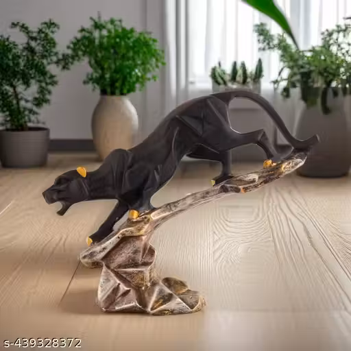 Black Cheetah Showpiece for Home Decor Showpiece |Panther Statue | Jaguar Statue for Home| Animal Figurines Decorative Item for Home Decor Showpiece...