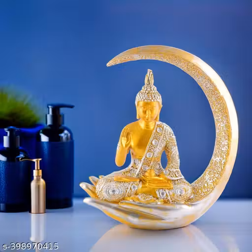 NEFA DECOR Buddha Sitting On Chand for Home Decor Showpiece Figurine