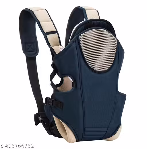 MOMSCAPE Premium Baby Carrier Kangaroo Bag 3 in 1 Ergonomic Adjustable Head Support, Padded Waist, Safety Belt with Front & Back Use for Infant Child and Mother Travel - 3 to 24 Month (Navy Blue)