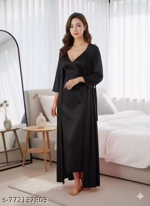 Women Sexy 2pcs Nighty Set | Robe With Nighty | Sexy Nighty Set | Nightdress