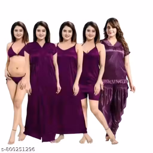 Women 8 Pcs Nighty Set | Sexy nighty for Women | Nighty For Women | Maxi 8pcs Nighty Set