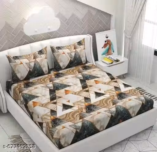 Sanvi Elastic Fitted Double Bedsheet
