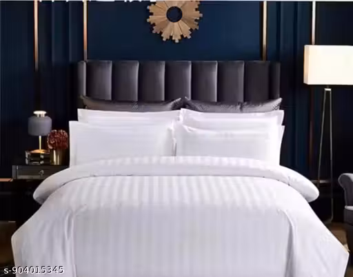 Stripped Flat Double bedsheet with 2 pillows cover