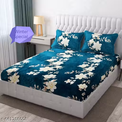 Sanvi Enterprises Heavy Winter Elastic Fitted Bedsheet