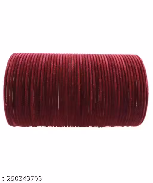KAPDOLIYAS Present Meesho Online Shopping-Lowest Prices,Great Quality Fabric Velvet Bangle Maroon trendy Color ( Pack of 48 bangles)