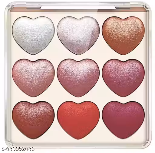 9 Shade Heart Blush & Highlighter Palette