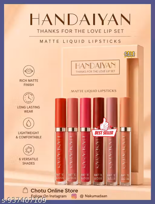 6 Pcs Handaiyan Lipstick ( Pack of 1 )