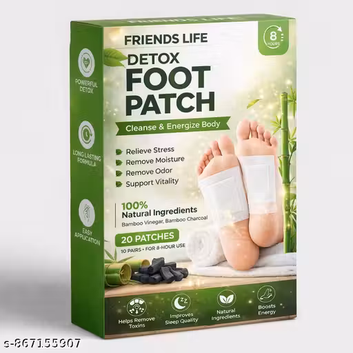 FRIENDS LIFE Herbal Foot Pads | 20 Patches Detox Foot Patch | Stress Relief & Better Sleep Support