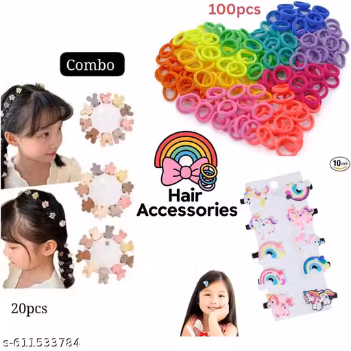Baby Girl Hair Accessories Combo 130 Pcs Baby Girl Hair Clip Set (Multicolor) Hair Accessory Set