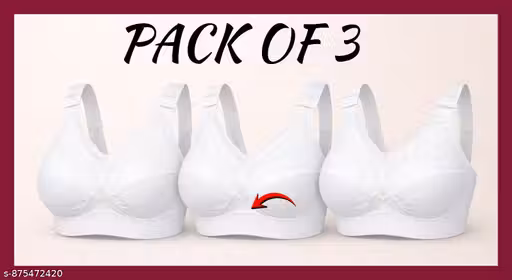 Women Cotton Non-Padded Full Coverage Everyday Bra (Pack of 3)