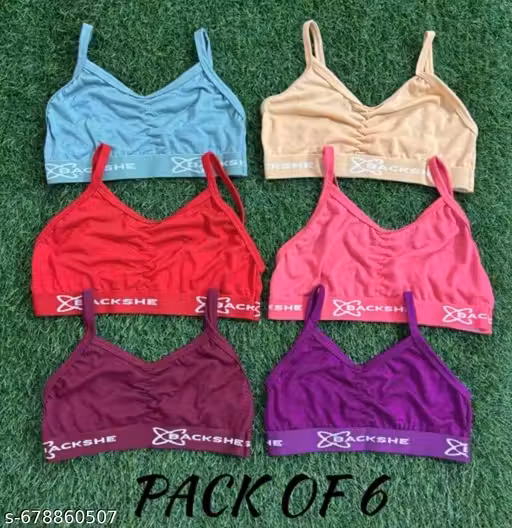 sports bra pack of 6 Multi Colour