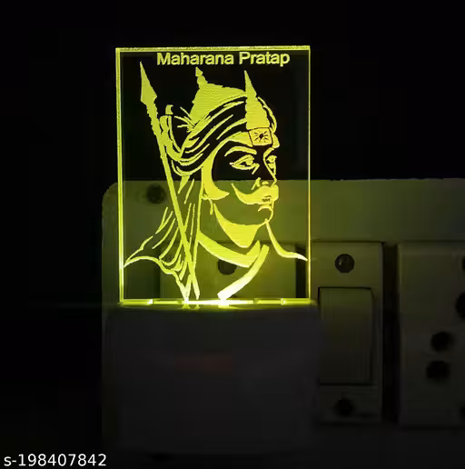 Bhoomi’s Maharana Pratap 3D Illusion Night Lamp | LED Multicolor Night Light with 7 Color Modes | Rajput Warrior Decorative Lamp for Home, Bedroom & Gift | Energy Saving LED Light