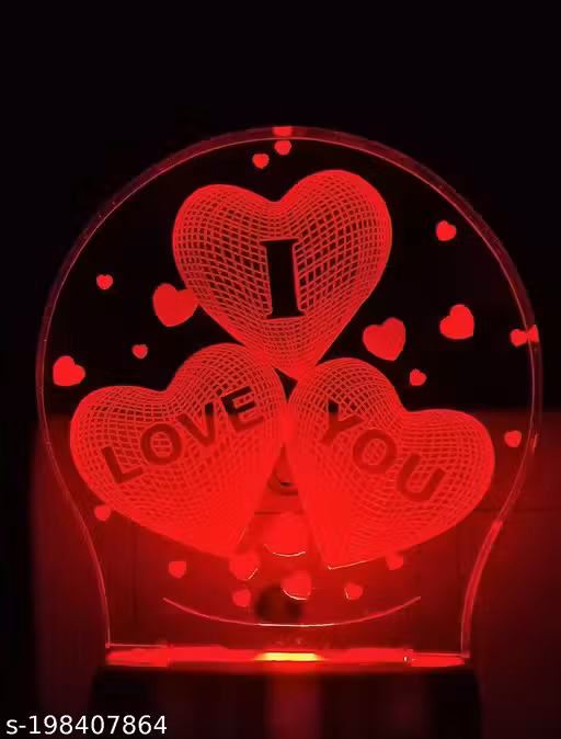 Bhoomi's I love you 3D Illusion NL Comes with 7 Multicolor