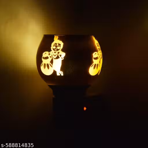 Bhoomi’s C‑16 Designer Glass Kapoor Dani | Premium Electric Incense Burner & Fragrance Diffuser | Artistic Krishna Motif Night Lamp for Home Temple | Elegant Aromatherapy Holder for Spiritual & Festive Décor