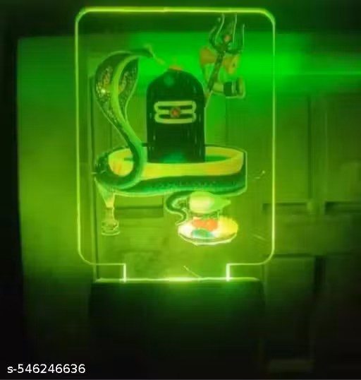 Shivling 3D Illusion LED Night Lamp – UV Printed Spiritual Light for Home, Office & Temple Décor, 7-Color Changing Decorative Gift Lamp