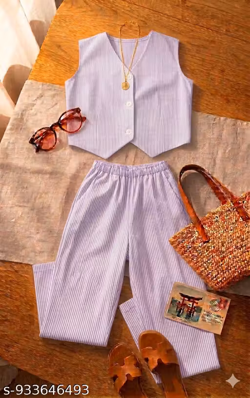 Girls two-piece set line purple