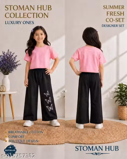 Girls Trendy T-shirt and Palazzo Set