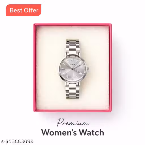 Premium Women Silver Dial Bracelet Watch | Elegant Analog Wrist Watch for Girls & Ladies