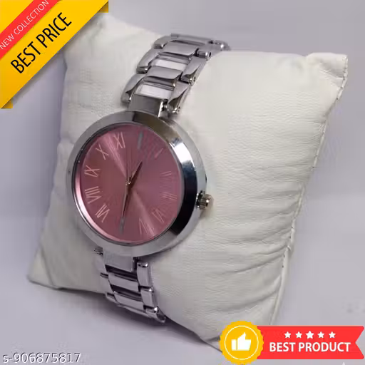Trendy Women Silver Metal Analog Watches for Women